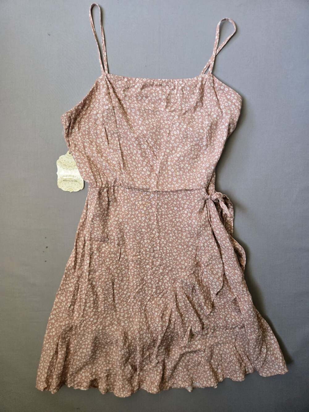 Altar'd State Floral Mini Dress Size 6 Taupe